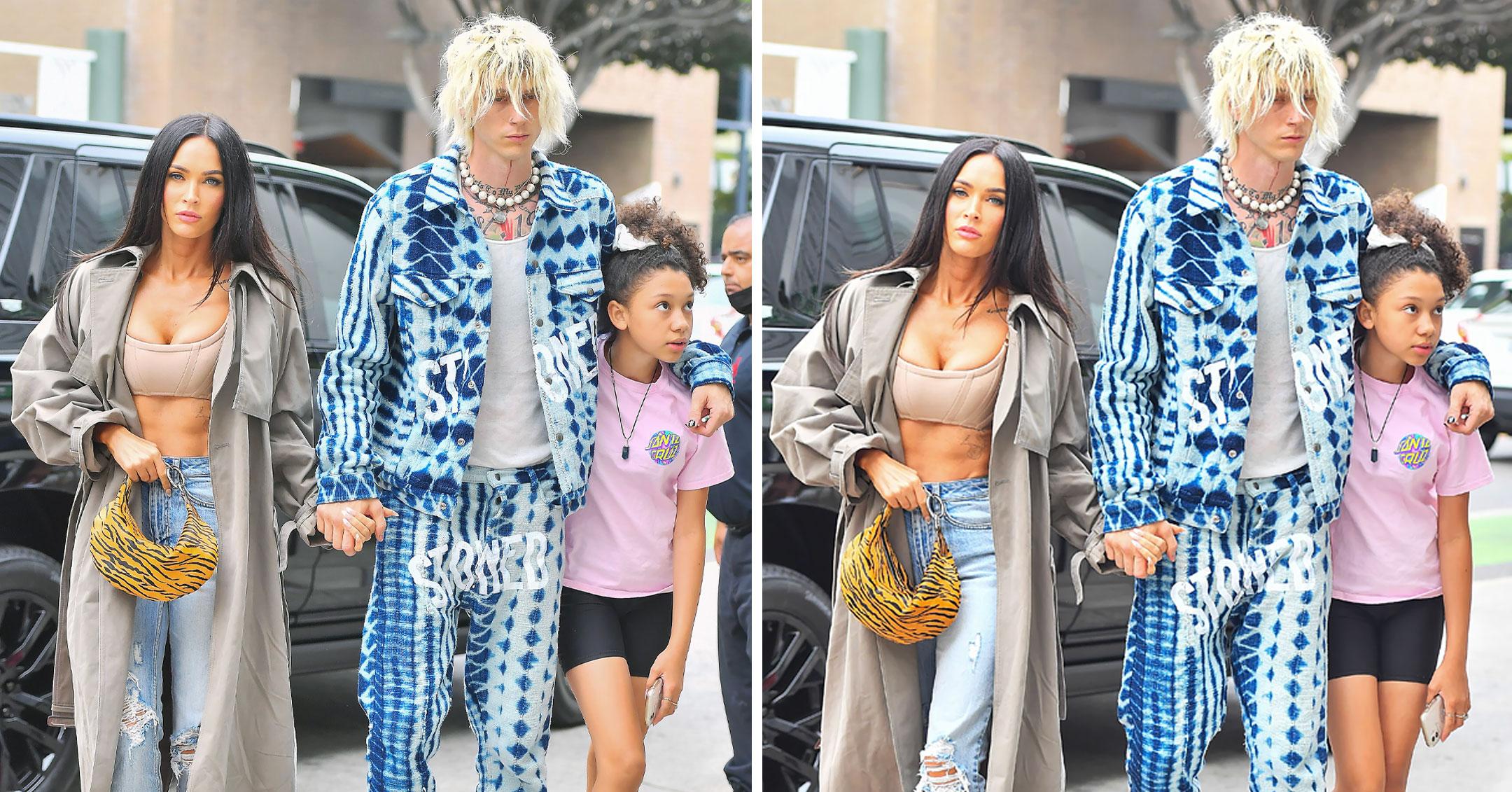 Machine Gun Kelly And Megan Fox Head To Dinner With His Daughter: Photos