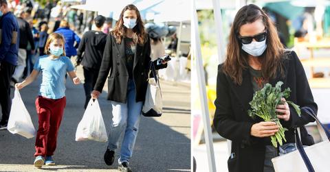 jennifer garner and samuel affleck are seen at the farmers market