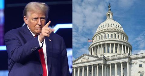 Donald Trump pointing his finger in rage