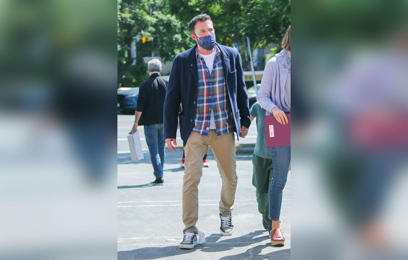 ben affleck seen with children after returning from cannes