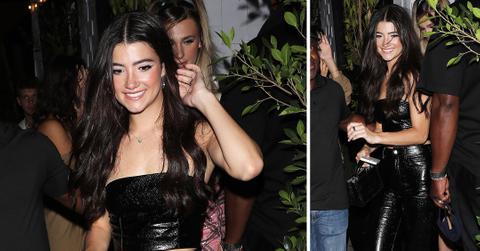 charli damelio is all smiles as she is seen leaving the love restaurant