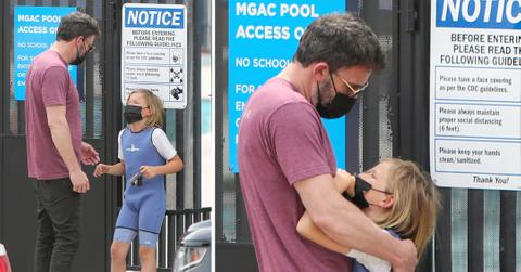 ben affleck and son samuel at his swim class