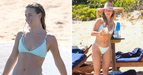julianne hough in blue bikini on beach in italy