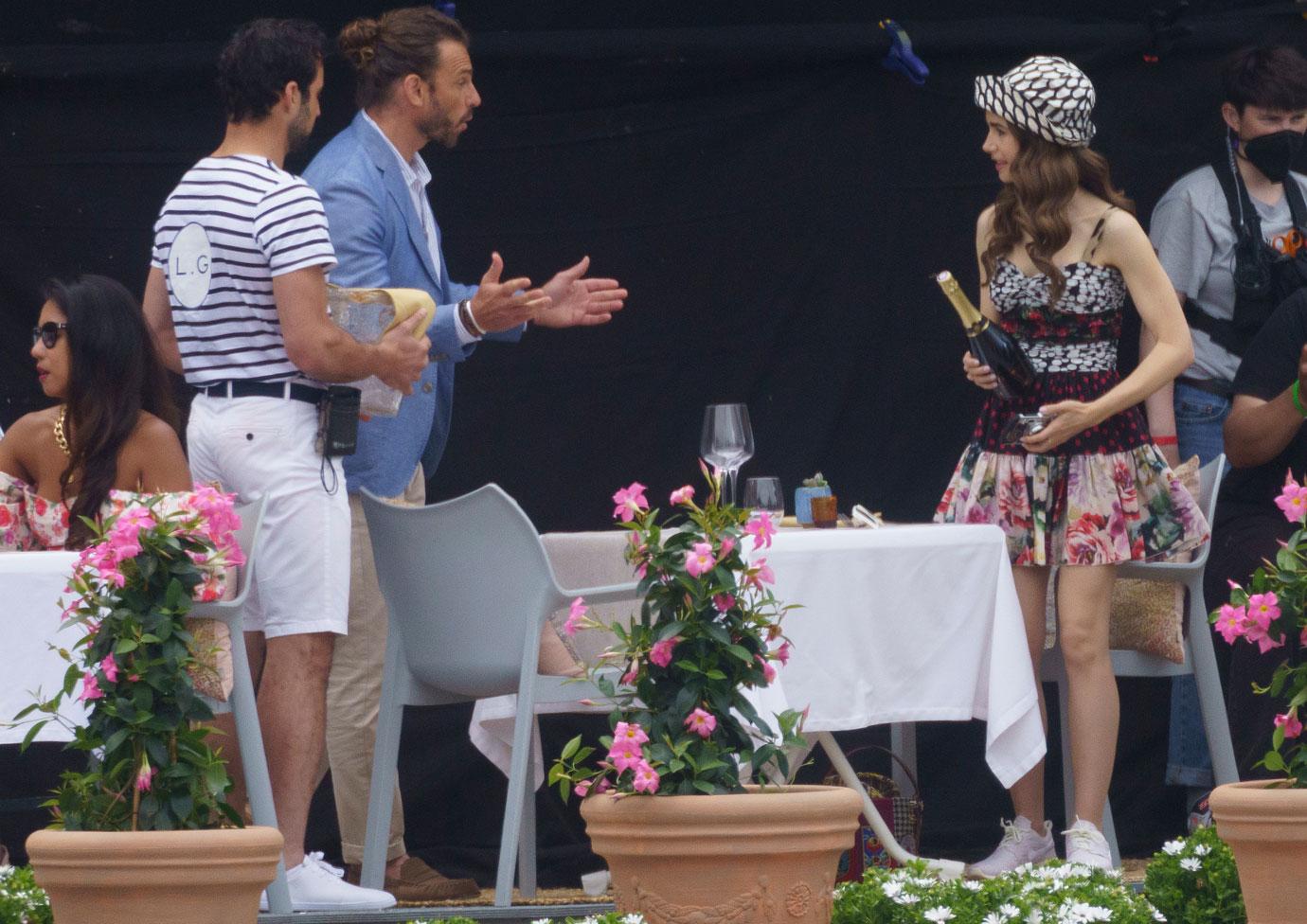 lily collins filming emily in paris in the south of france