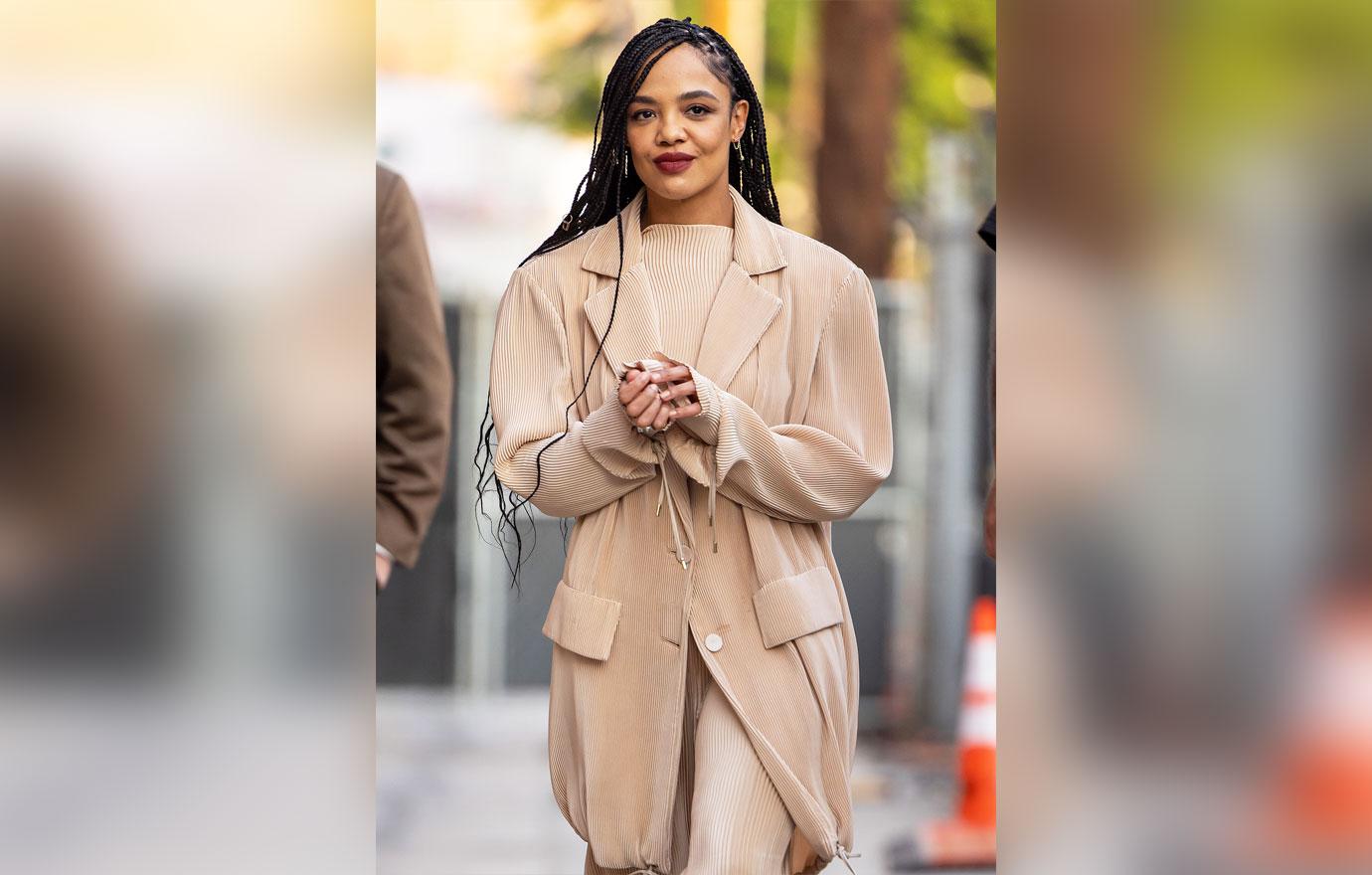 tessa thompson is seen at jimmy kimmel live