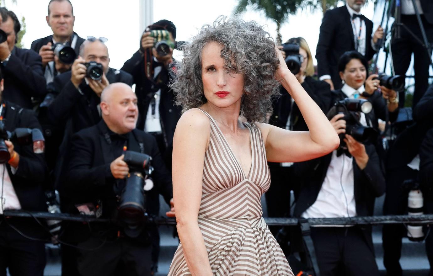 andie macdowell silver hair battle