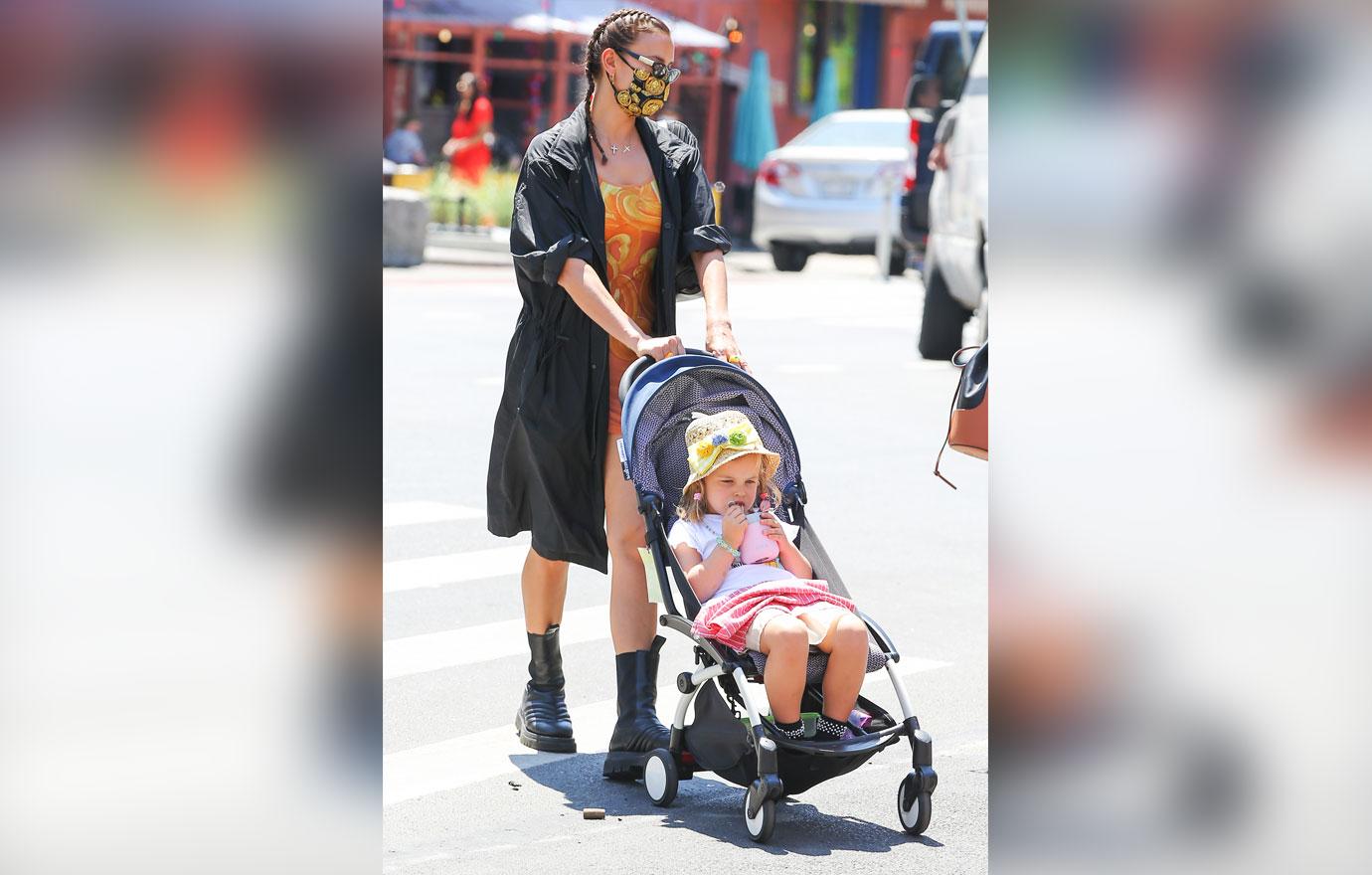 irina shayk seen with daughter after school in nyc