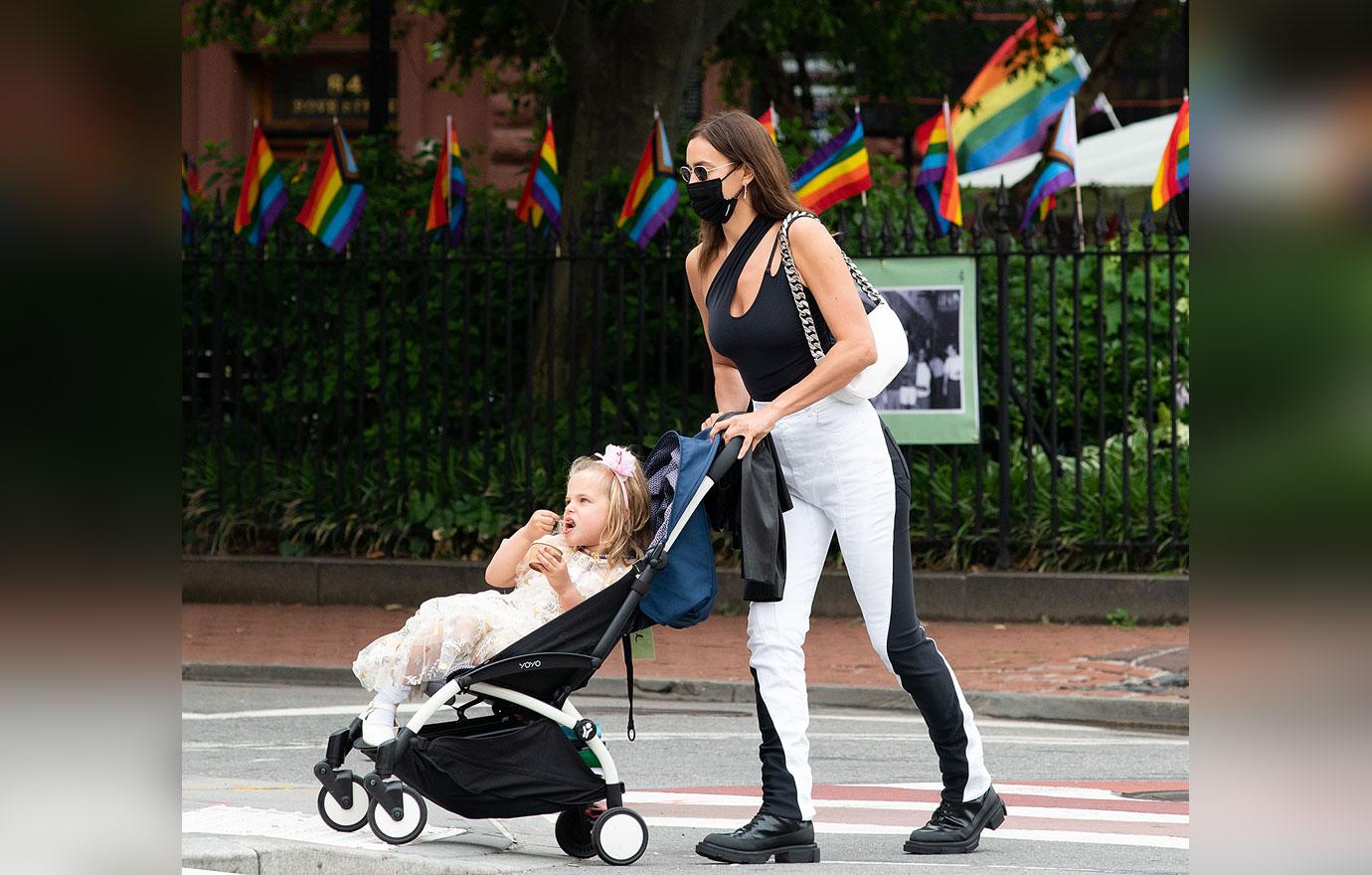 irina shayk takes daughter lea for walk in nyc