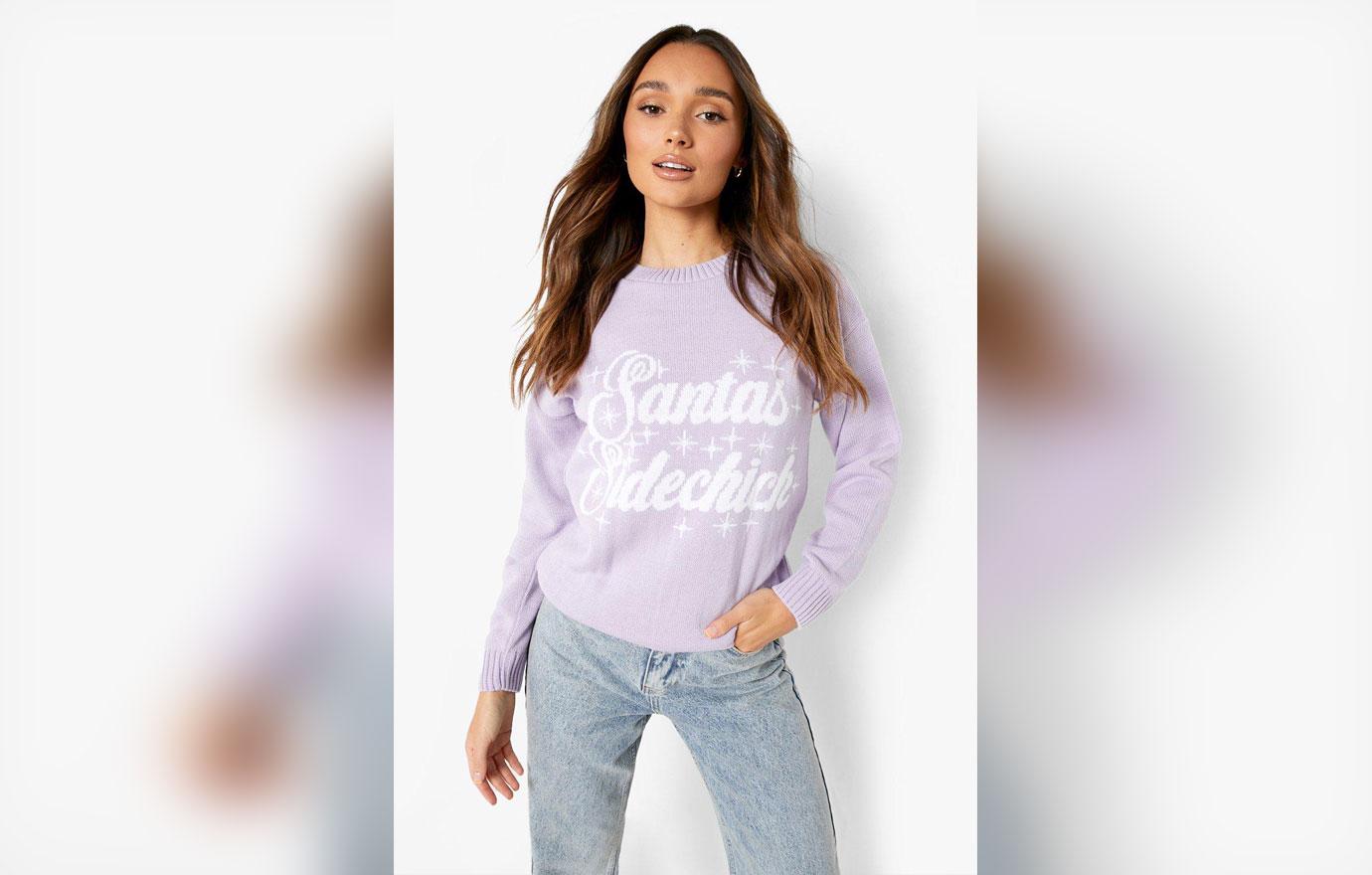 the best sweaters for christmas from boohoo santas sidechick