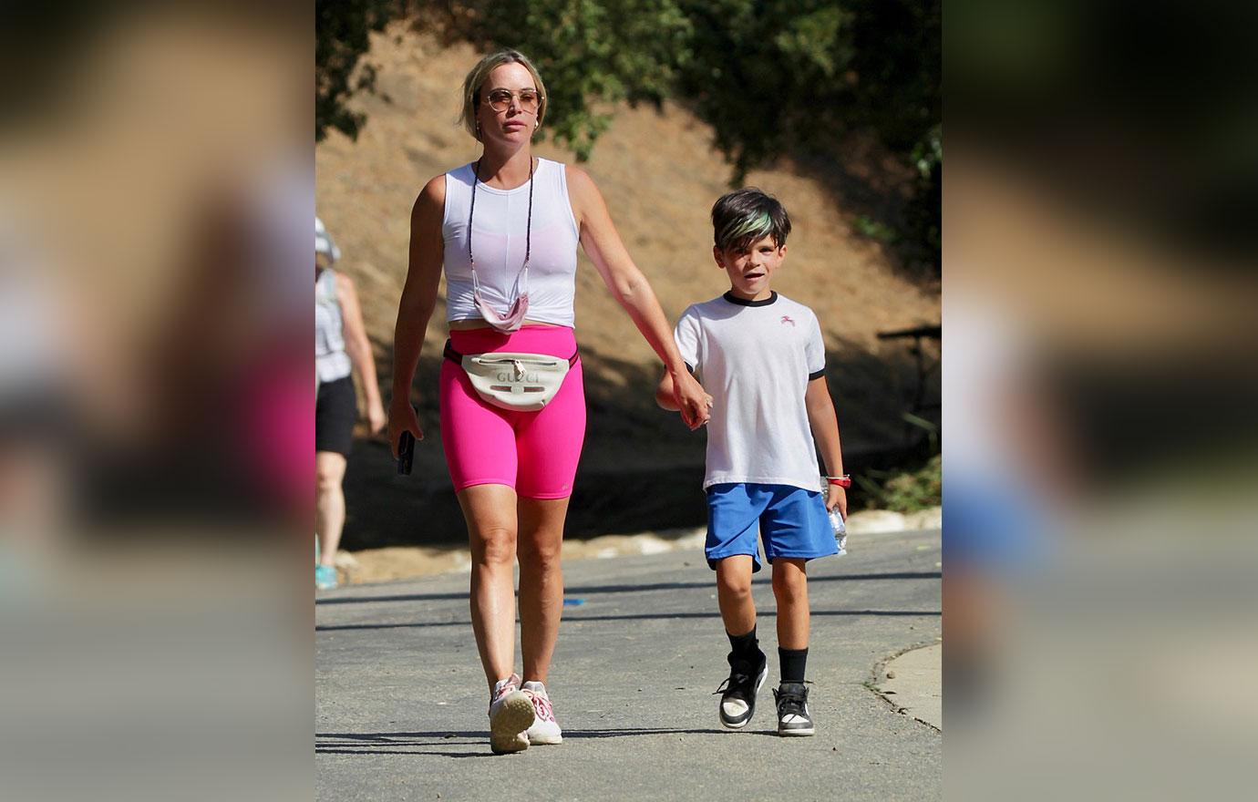 rhobh teddi mellencamp hikes with son in la