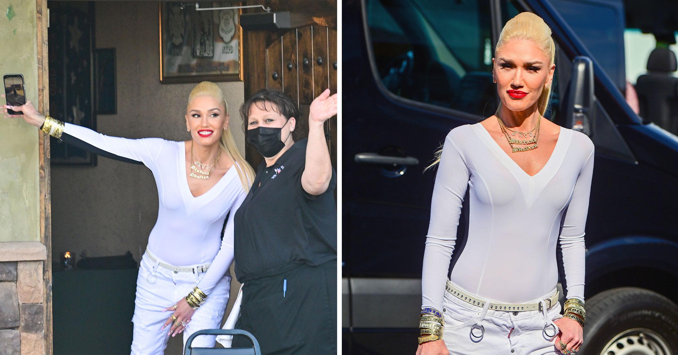 gwen stefani takes selfies and posed for pictures in anaheim ca pp