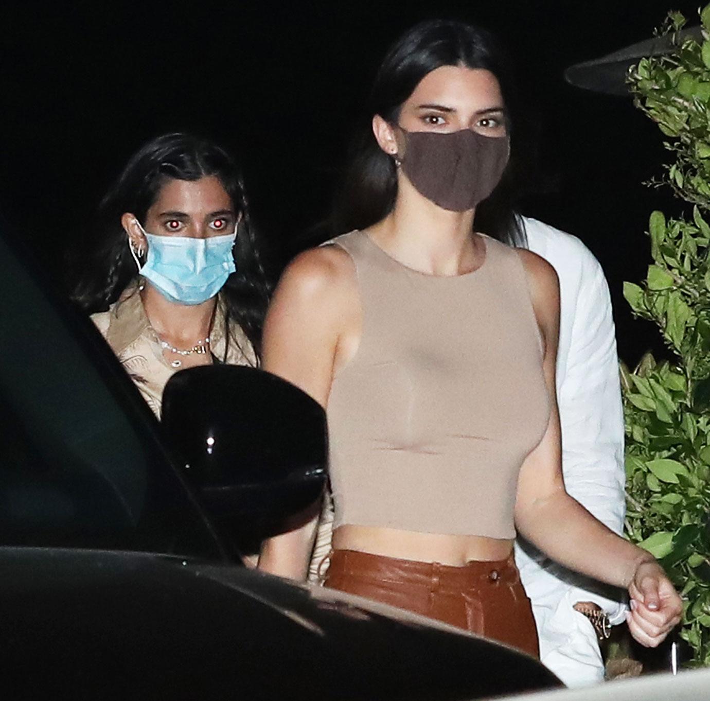 Kendall Jenner Steps Out In Leather Pants Alongside Fai Khadra: Photos