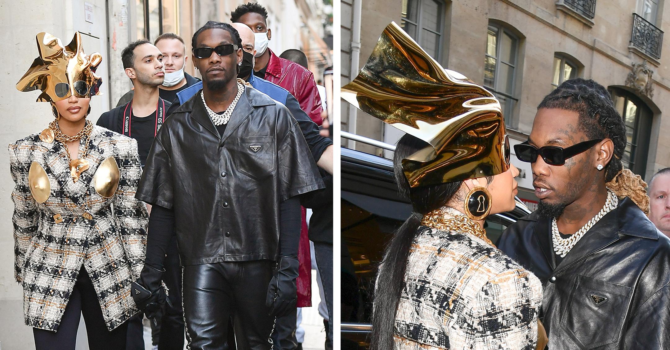 cardi b and offset shopping at chanel in paris