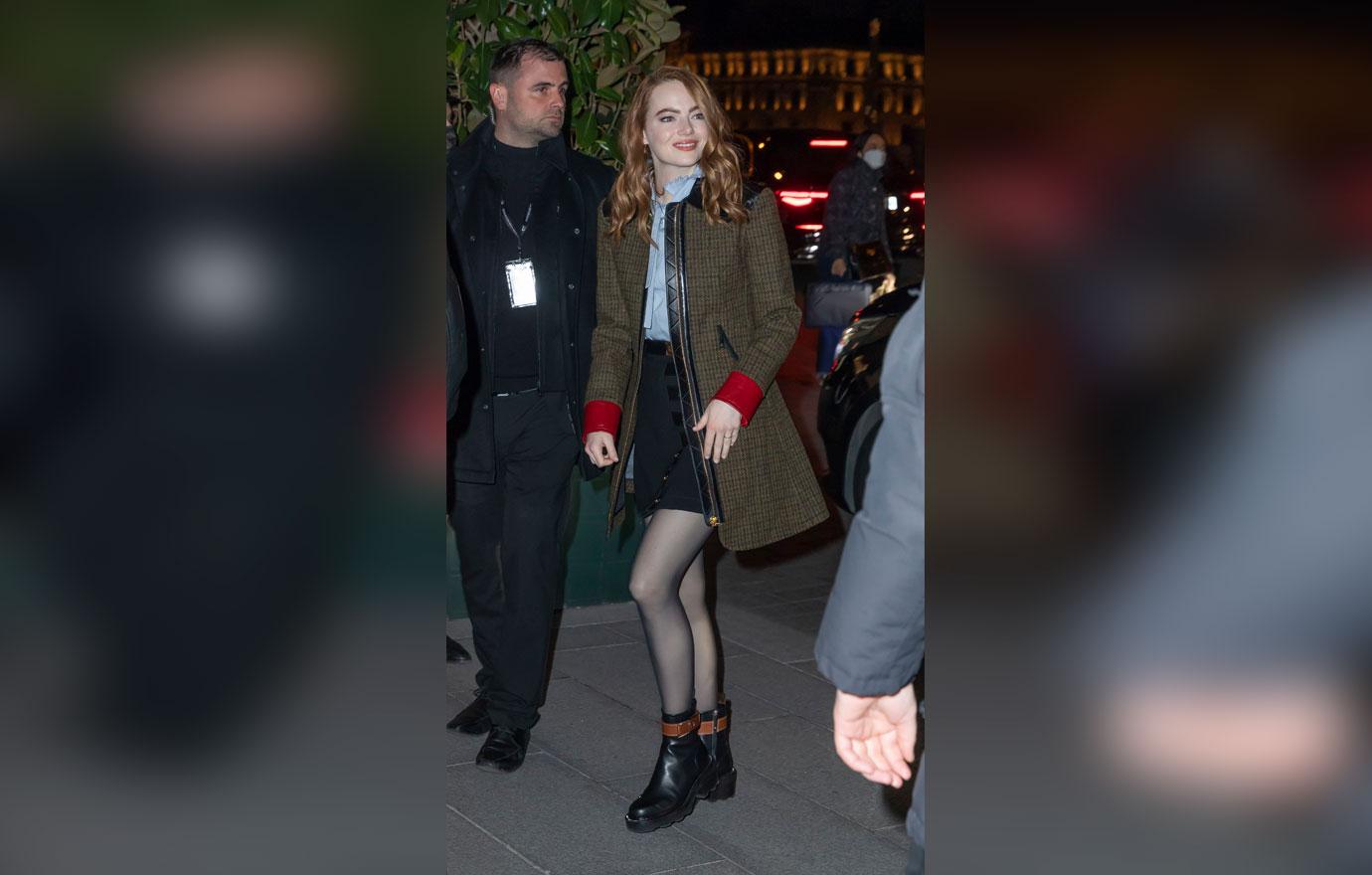 Emma Stone, Husband Dave McCary Have Rare Outing in Paris: Photos