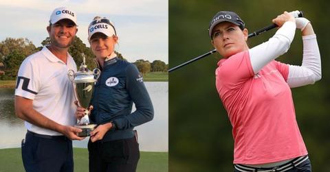 Nelly Korda with her caddie and Caroline Masson