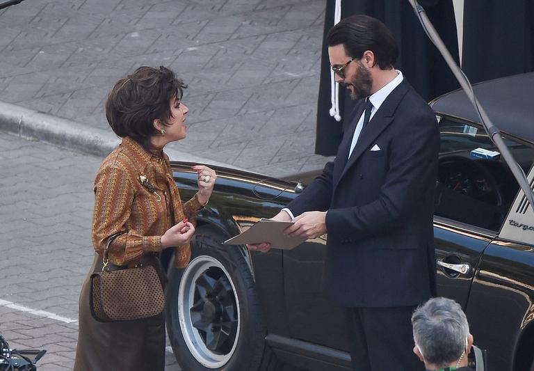 Lady Gaga And John Huston Film 'House Of Gucci' Photos