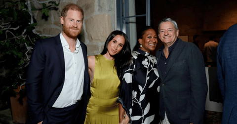 Meghan and Harry with Ted Sarandos and his wife.