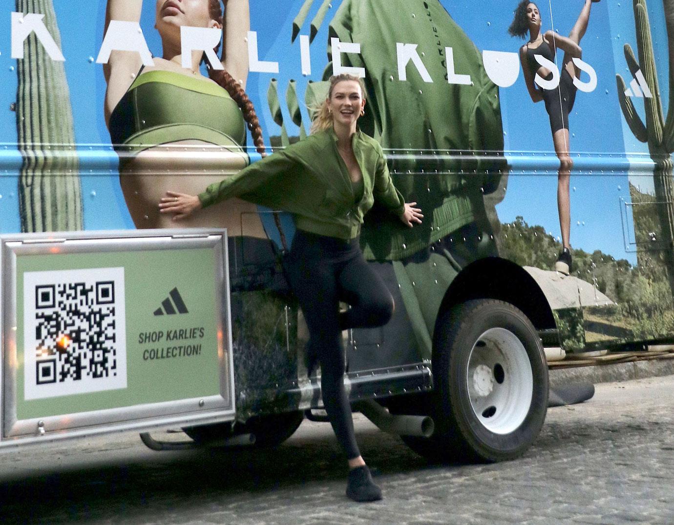 karlie kloss on photoshoot for karlie kloss x adidas