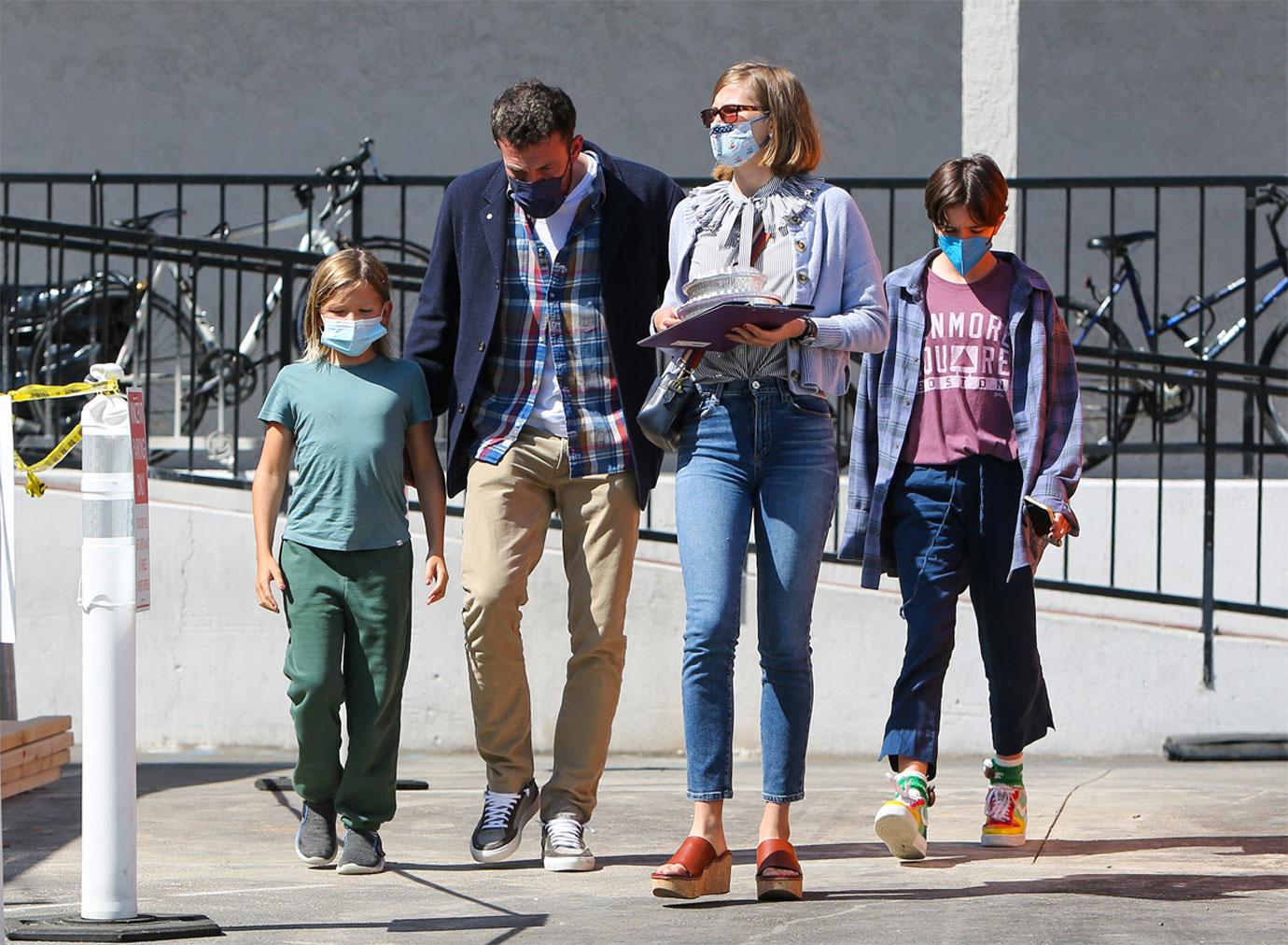 ben affleck seen with children after returning from cannes