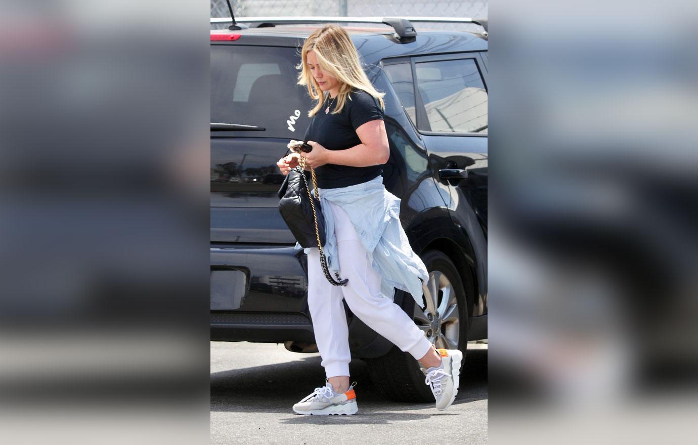 hilary duff spotted heading to gym in studio city