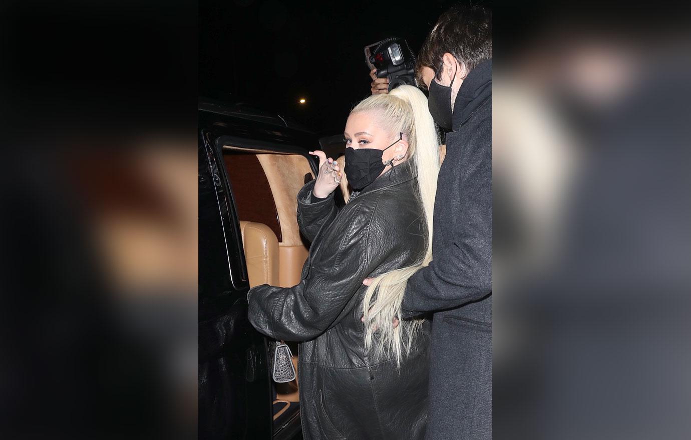 christina aguilera matthew rutler leave romantic dinner