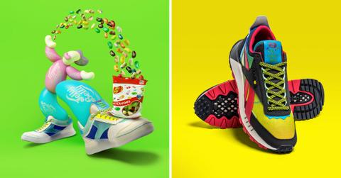 reebok and jelly belly deliver some serious eye candy with a line of bold sneakers mh
