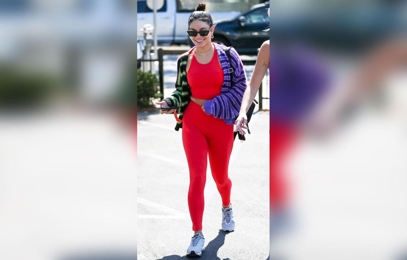 vanessa hudgens stands out in bright red workout top and leggings as she  leaves the gym in los angeles-230621_12