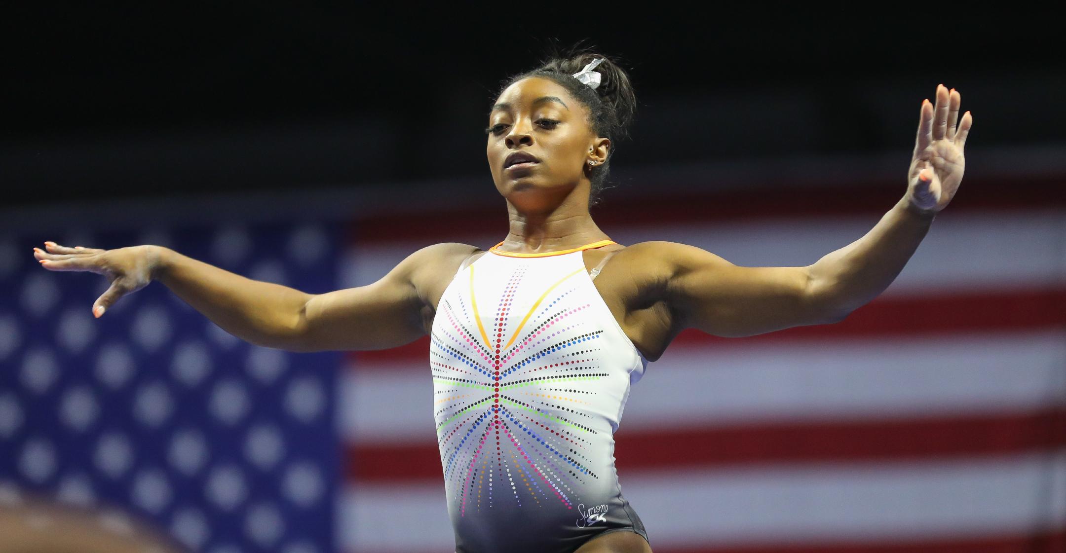 gymnast simone biles proud of herself for nailing history making vault move