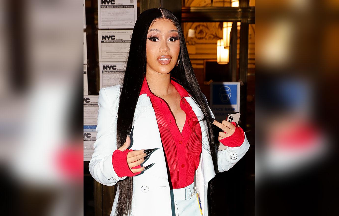 cardi b tailored suit