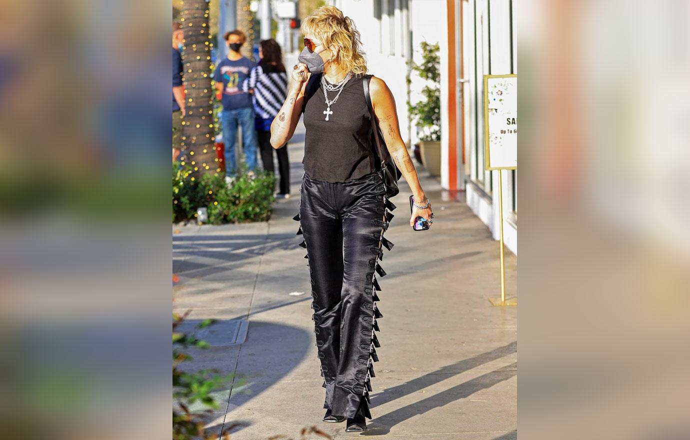 miley cyrus rocks stylish outfit while out in beverly hills