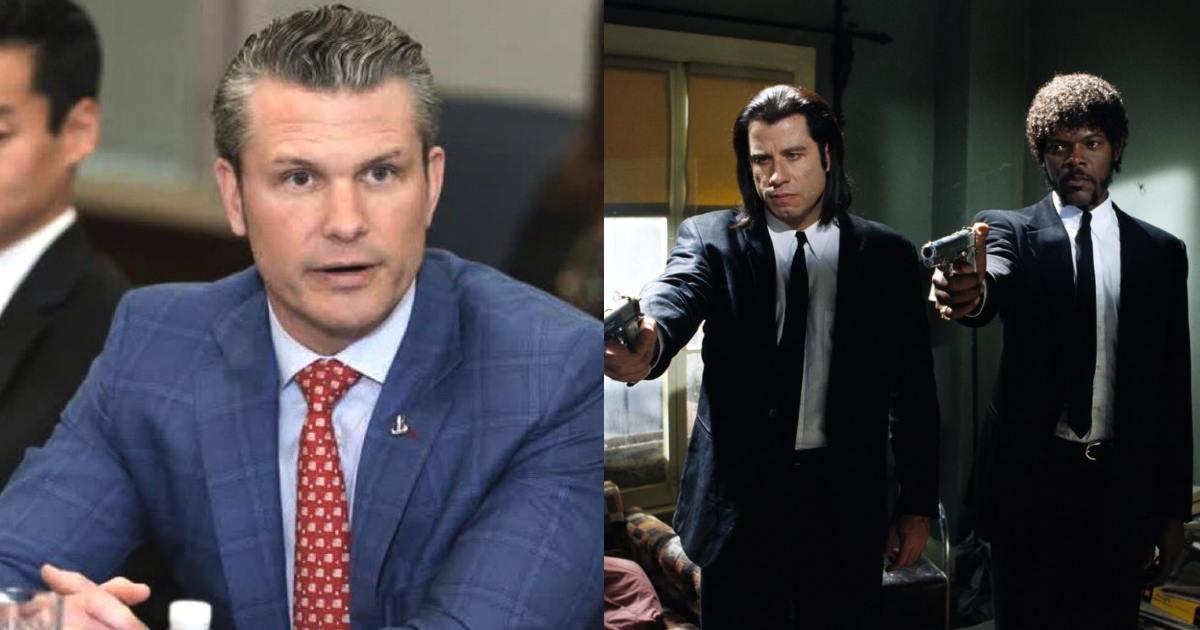 Pete Hegseth; A still from the movie 'Pulp Fiction'