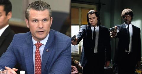 Pete Hegseth; A still from the movie 'Pulp Fiction'