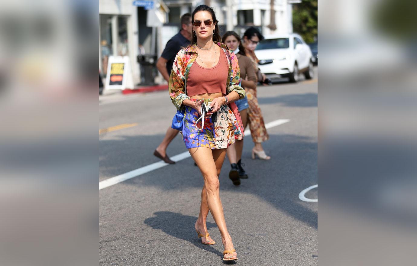 alessandra ambrosio is seen out shopping with her family on abbott kinney venice