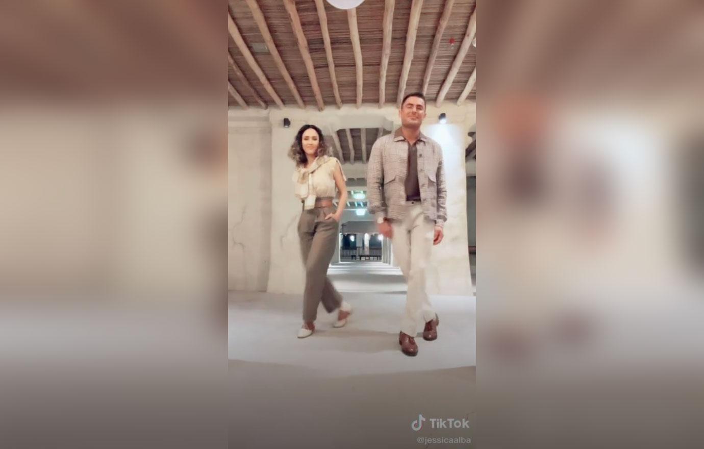Zac Efron Does His First TikTok Dance Alongside Jessica Alba