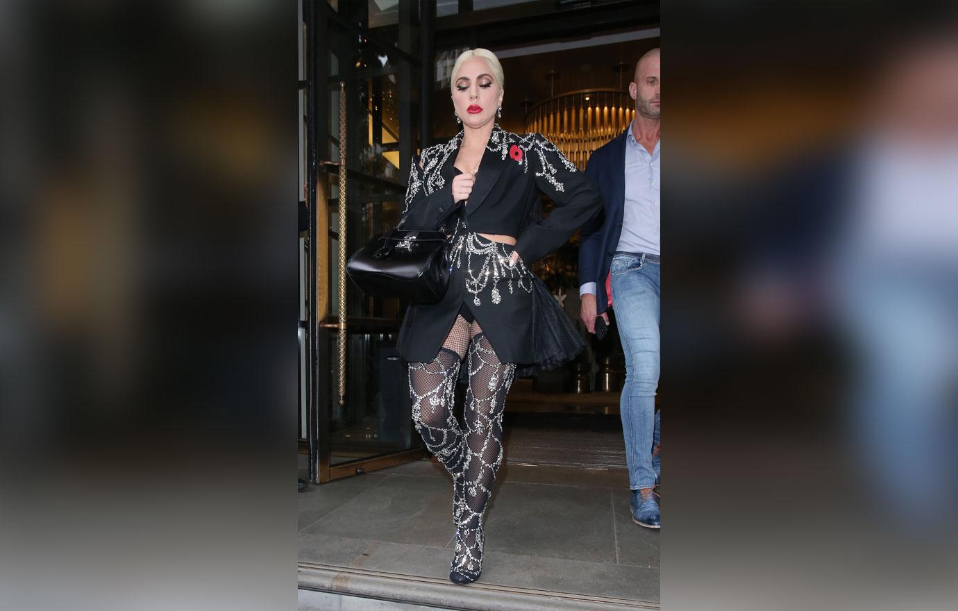 lady gaga seen leaving her hotel