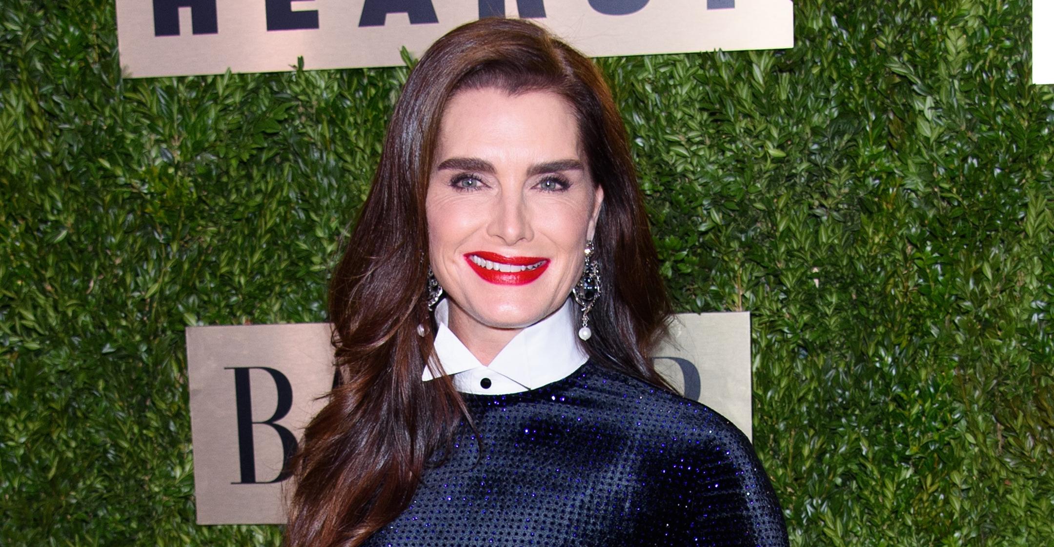 Brooke Shields looks pensive as she's seen after revealing her