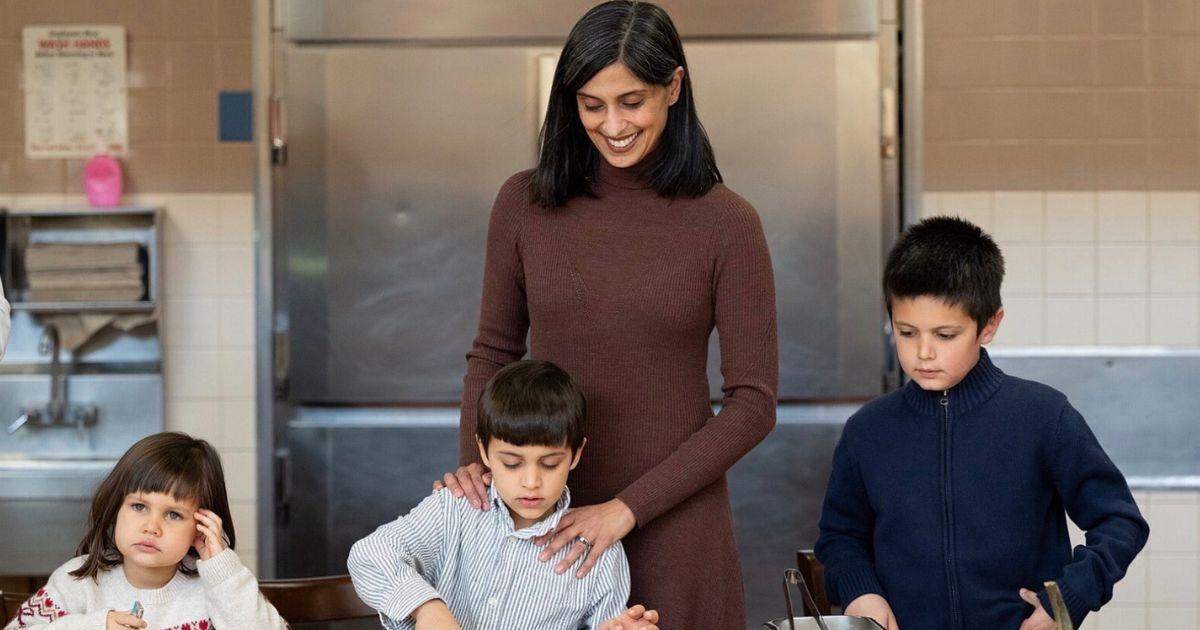 Usha Vance with her three kids.