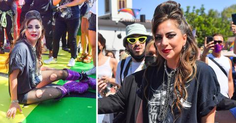 lady gaga posing on born this way mural