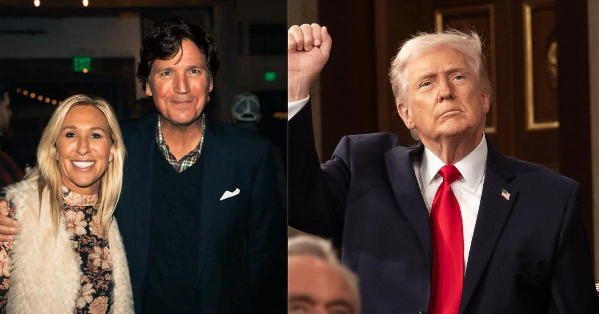Marjorie Taylor Greene Joins Tucker Carlson's GOP Break